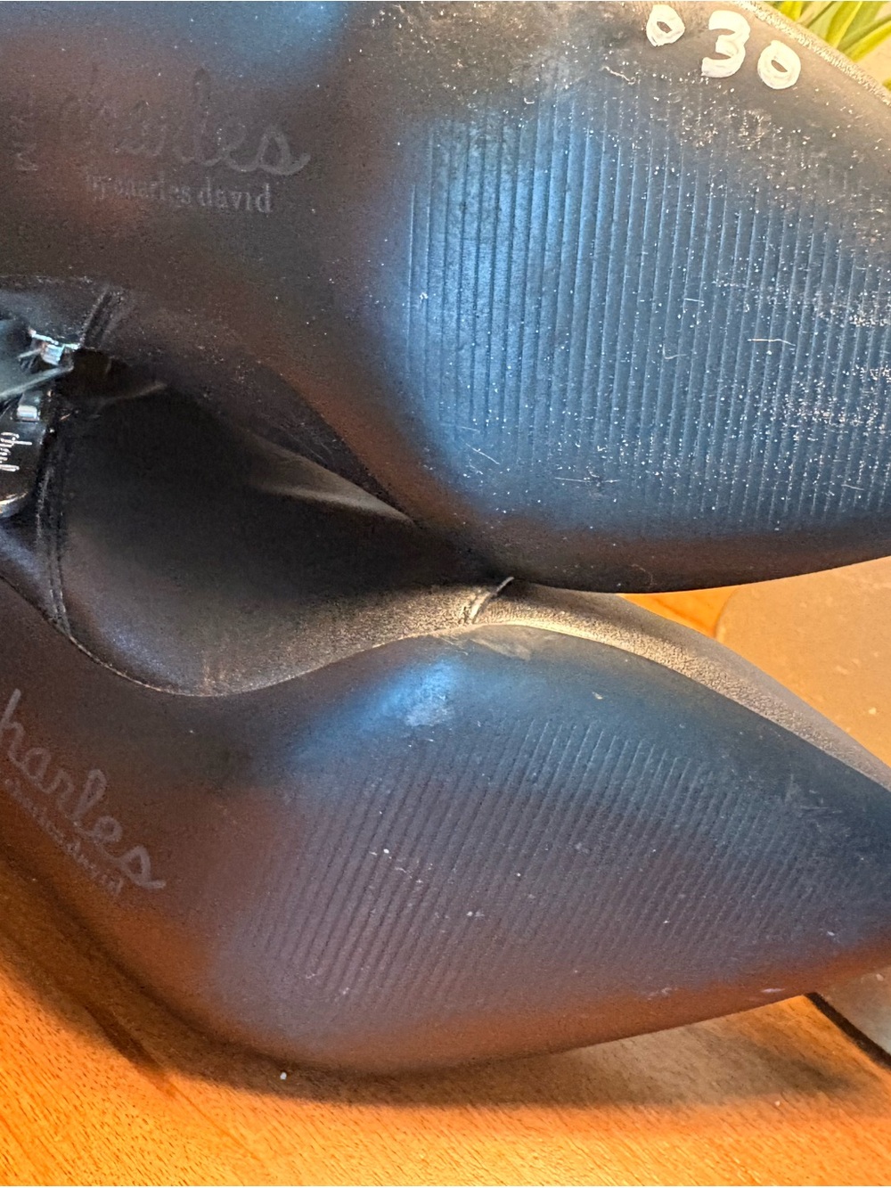 Charles David Black Lace-Up Pointed Ankle Booties - Picture 7 of 8